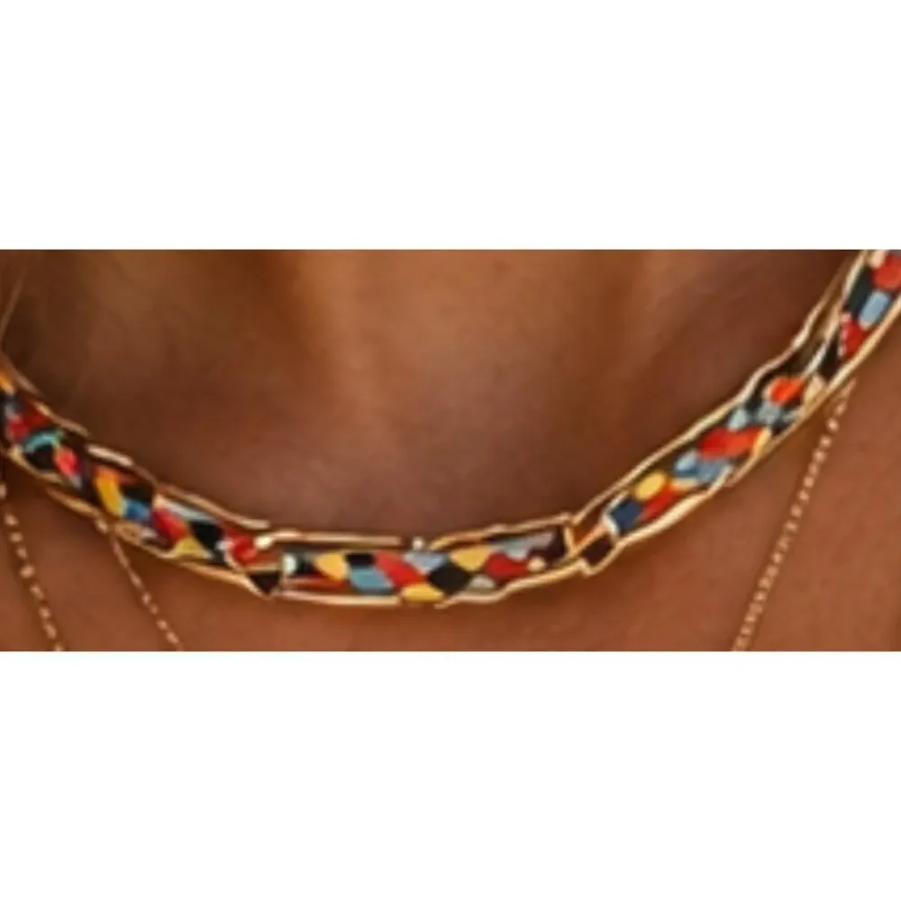 Gold Link Chain Rainbow Accents New